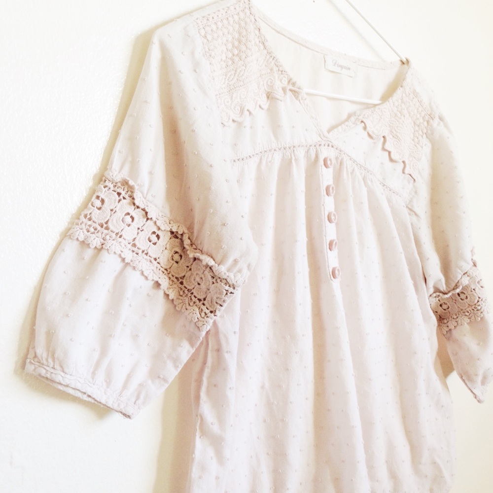 Pink Swiss Dot Blouse